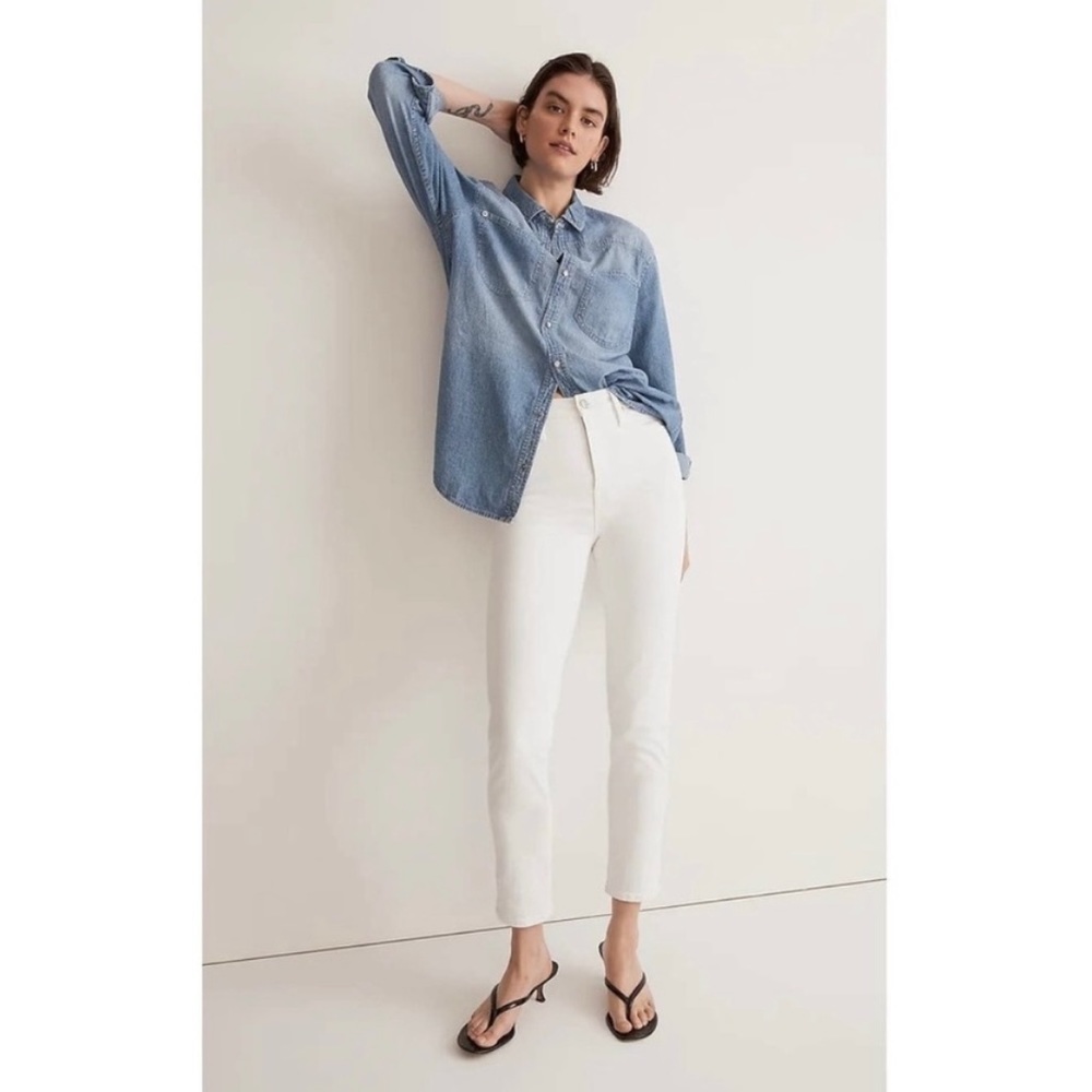 NWT Madewell Stovepipe Jean in Pure White 33